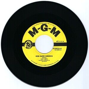 Kate Smith 45 RPM - God Bless America / Bless This House - MGM EX Pop